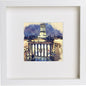 Glasgow Royal Exchange Square At Night Framed Art Artwork 0062 in White frame, premium wall art print