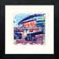 Arsenal FC Stadium in Black Wood frame, premium wall art print