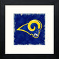 NFL Rams Badge in Black Wood frame, premium wall art print