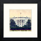 White House in Black Wood frame, premium wall art print