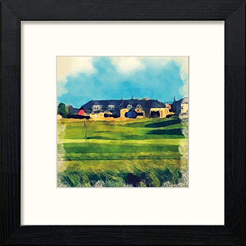 Golf Prestwick in Black Wood frame, premium wall art print