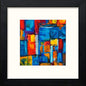 Abstract Colour in Black Wood frame, premium wall art print