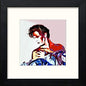 David Bowie Pierrot in Black Wood frame, premium wall art print