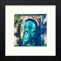 Blue Door in Black Wood frame, premium wall art print