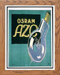 Vintage Poster Osram Azo Electric Light Bulbs in Wood frame, premium wall art print