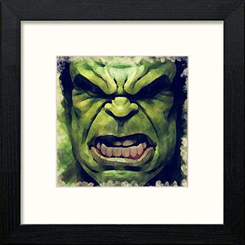 Hulk in Black Wood frame, premium wall art print