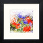 Poppies And Daisies in Black Wood frame, premium wall art print