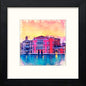 Venice Italy Sunset Grand Canal in Black Wood frame, premium wall art print