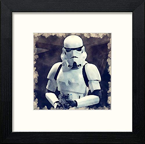 Storm Trooper in Black Wood frame, premium wall art print