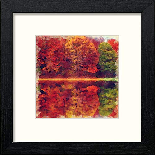 Autumn Lake in Black Wood frame, premium wall art print