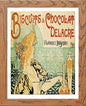 Vintage Poster Biscuits Chocolat Delacre in Wood frame, premium wall art print