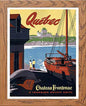 Vintage Poster Quebec in Wood frame, premium wall art print