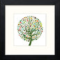 Leaf Tree in Black Wood frame, premium wall art print
