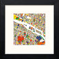 Paris Map in Black Wood frame, premium wall art print