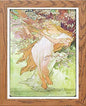 Vintage Poster Alphonse Mucha Printempsspring 1896 in Wood frame, premium wall art print