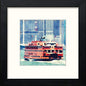 New York Stattan Island in Black Wood frame, premium wall art print