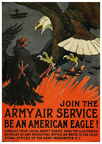 L Lumartos Vintage Poster Join The Army Air Service Be An American Eagle