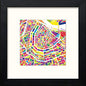 Amsterdam Map in Black Wood frame, premium wall art print