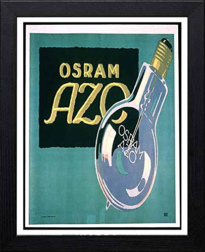 L Lumartos Vintage Poster Osram Azo Electric Light Bulbs