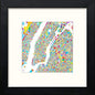 Manhattan Map in Black Wood frame, premium wall art print