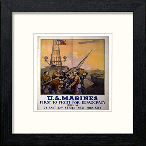 L Lumartos Vintage Poster US Marines First To Fight For Democracy