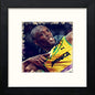 Usain Bolt in Black Wood frame, premium wall art print