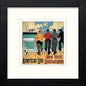 L Vintage Poster American Line New York Southampton in Black Wood frame, premium wall art print
