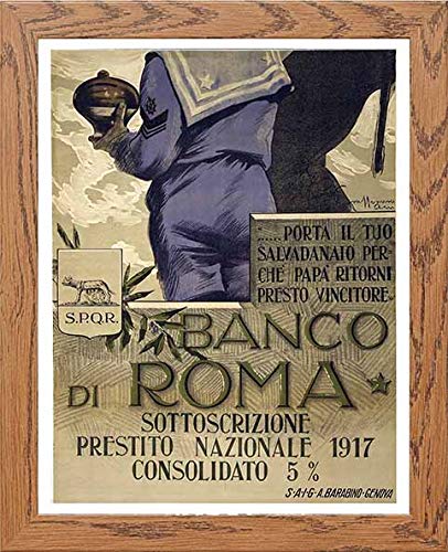 L Lumartos Vintage Poster Italy 1917 Banco Di Roma, 1917