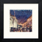 Glasgow Exchange Square Lights in Black Wood frame, premium wall art print