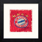 Bayern Munchen Badge in Black Wood frame, premium wall art print