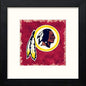 Redskins Badge in Black Wood frame, premium wall art print