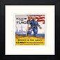 Vintage Poster Follow The Flag in Black Wood frame, premium wall art print