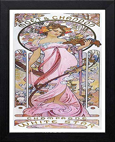 L Lumartos Vintage Poster Alphonse Mucha Moet Chandon Champagne White Star 1899