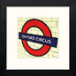 London Underground Oxford Circus in Black Wood frame, premium wall art print