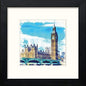 London Palace Of Westminster in Black Wood frame, premium wall art print