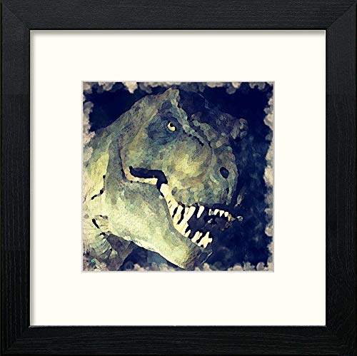 Jurasic Park in Black Wood frame, premium wall art print