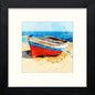 Red Boat Beach in Black Wood frame, premium wall art print