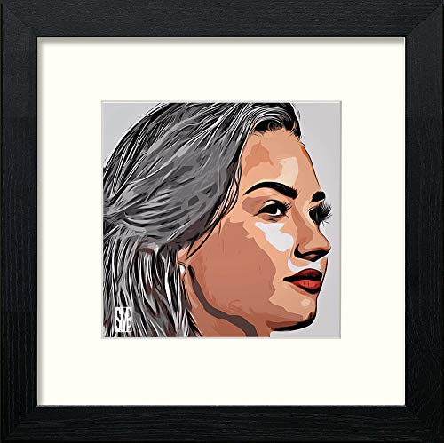 Demi Lovato in Black Wood frame, premium wall art print