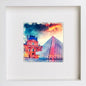 Paris Collection The Louvre 166 in White frame, premium wall art print