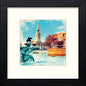 London Trafalgar Square in Black Wood frame, premium wall art print