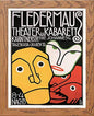 Vintage Poster Fledermaus Kabarett Und Theater in Wood frame, premium wall art print