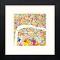 London Map in Black Wood frame, premium wall art print