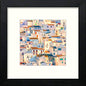 Vintage Spanish Village in Black Wood frame, premium wall art print