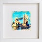London Tower Bridge Box 120 in White frame, premium wall art print