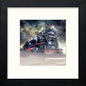 Locomotive in Black Wood frame, premium wall art print