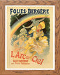 Vintage Poster Folies Bergre Larc En Ciel in Wood frame, premium wall art print