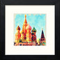 St Basil's Cathedral in Black Wood frame, premium wall art print