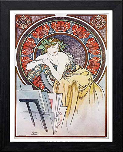 L Lumartos Vintage Poster Alphonse Mucha Femme Au Carton A Dessinsgirl With Easel 1898