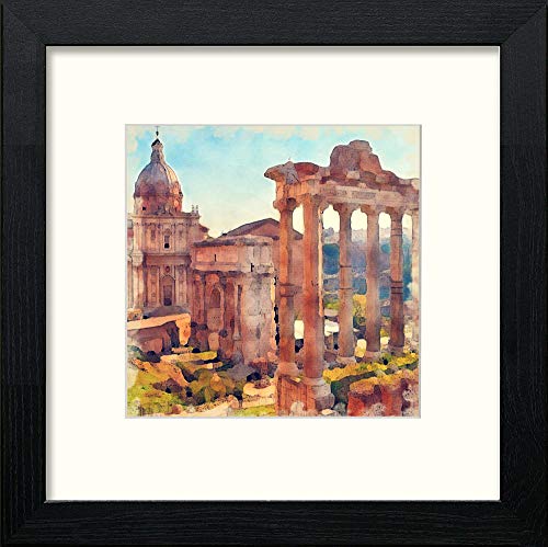 Roman Forum in Black Wood frame, premium wall art print