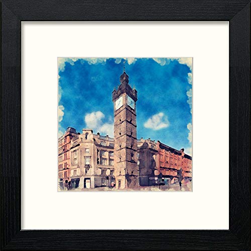 Glasgow Cross in Black Wood frame, premium wall art print